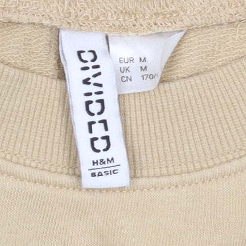 H&M Divided Women Beige Crew Neck Pullover Sweatshirt Medium
