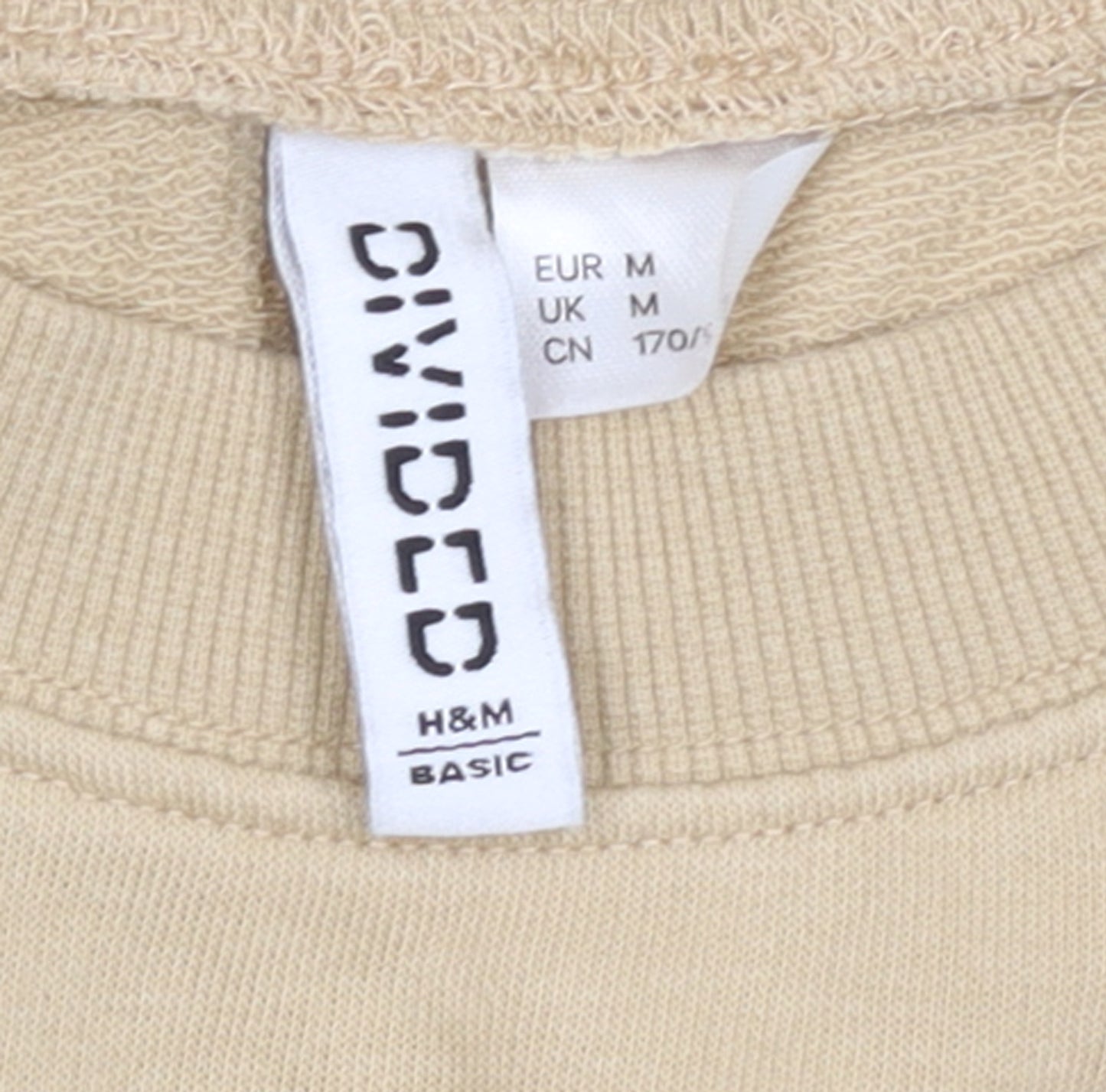 H&M Divided Women Beige Crew Neck Pullover Sweatshirt Medium