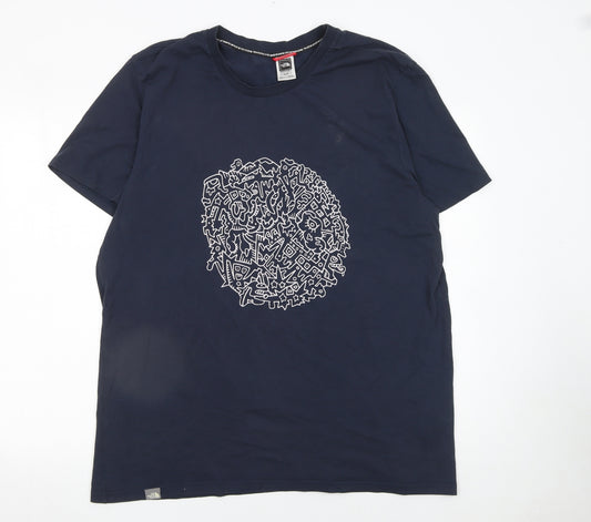 The North Face Men's Blue XL Graphic Cotton T-Shirt