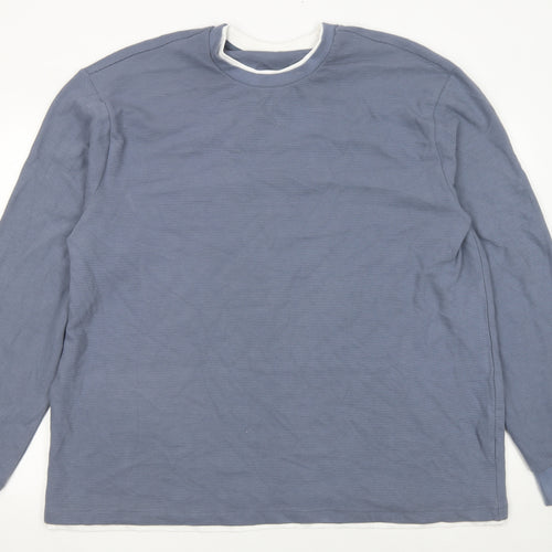 NEXT Mens Blue Cotton Crew Neck Long Sleeve Pullover Jumper 2XL
