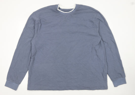 NEXT Mens Blue Cotton Crew Neck Long Sleeve Pullover Jumper 2XL