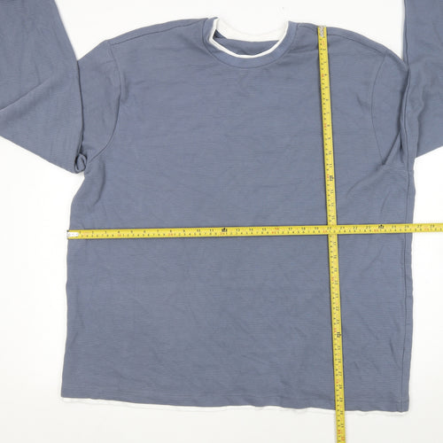 NEXT Mens Blue Cotton Crew Neck Long Sleeve Pullover Jumper 2XL