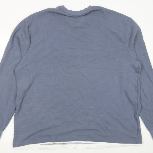NEXT Mens Blue Cotton Crew Neck Long Sleeve Pullover Jumper 2XL