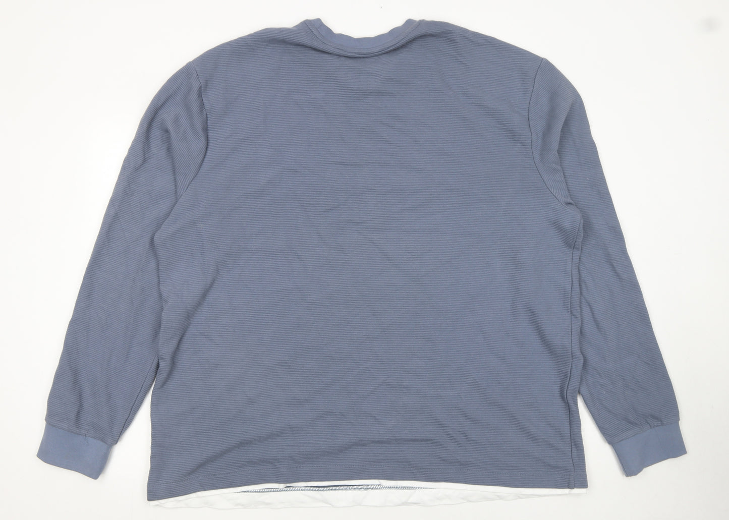 NEXT Mens Blue Cotton Crew Neck Long Sleeve Pullover Jumper 2XL