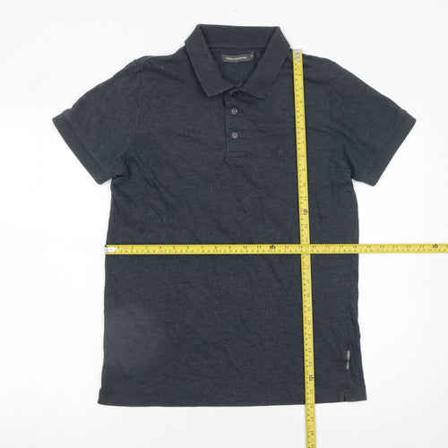 French Connection Men's Grey Short Sleeve Polo Shirt Size M