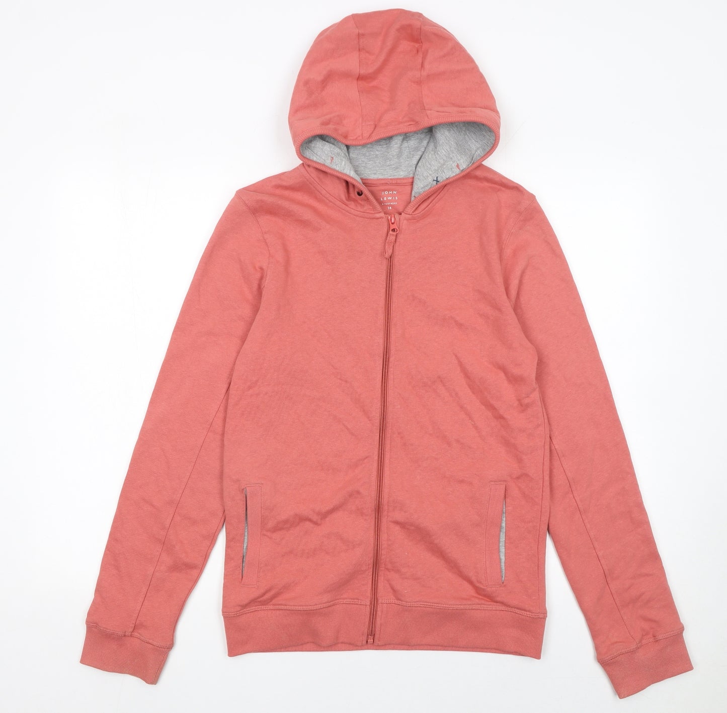 John Lewis Girls Pink Full Zip Cotton Hoodie – 14 Years