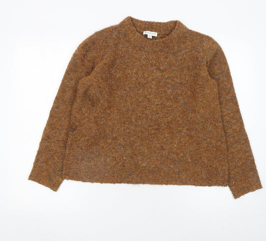 Warehouse Women’s Brown Wool Blend Crew Neck Jumper Size 12
