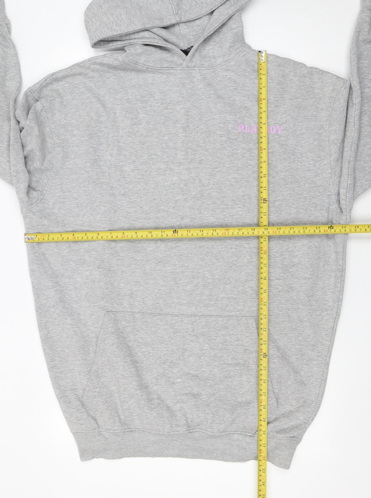 Playboy x Missguided Grey Graphic Pullover Hoodie Womens UK 10