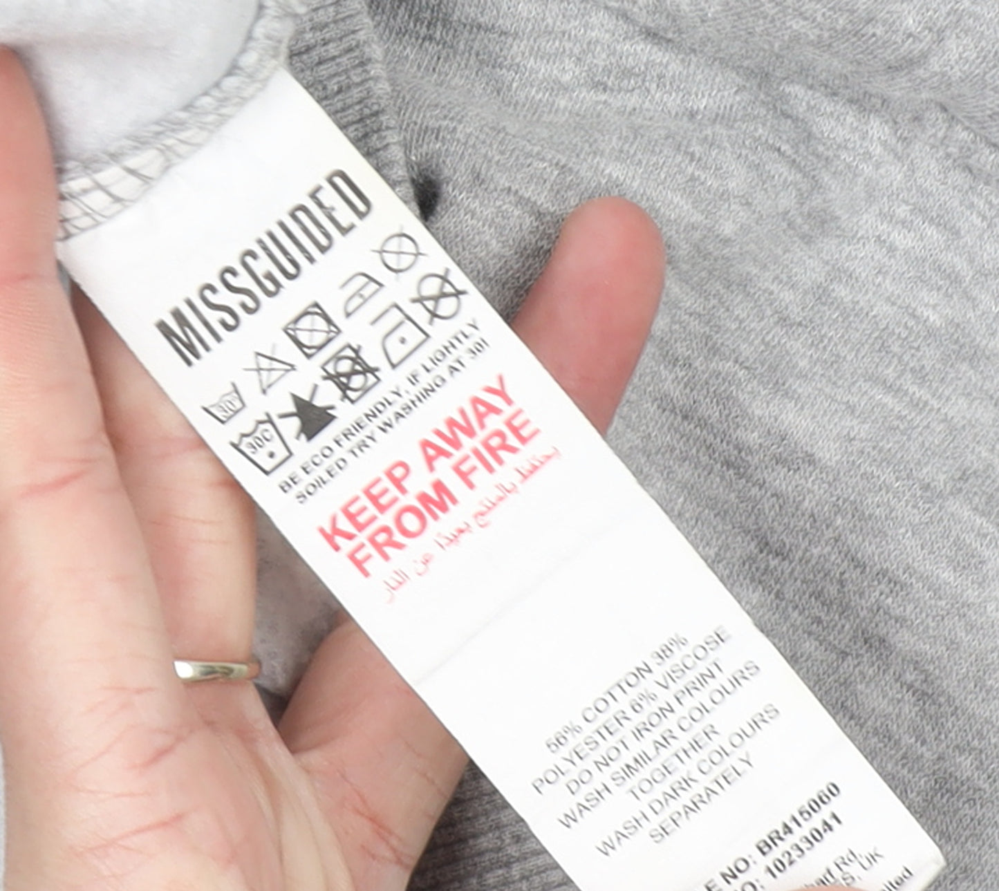 Playboy x Missguided Grey Graphic Pullover Hoodie Womens UK 10