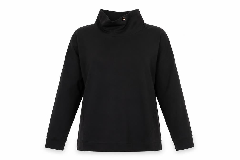 Front view of F&F women’s black long sleeve pullover sweatshirt uk 10