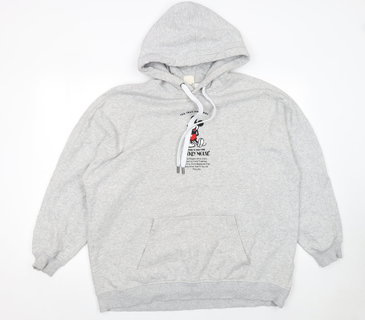 Disney Women Grey Mickey Mouse Pullover Hoodie Size Small