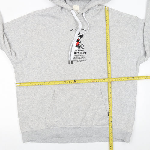 Disney Women Grey Mickey Mouse Pullover Hoodie Size Small