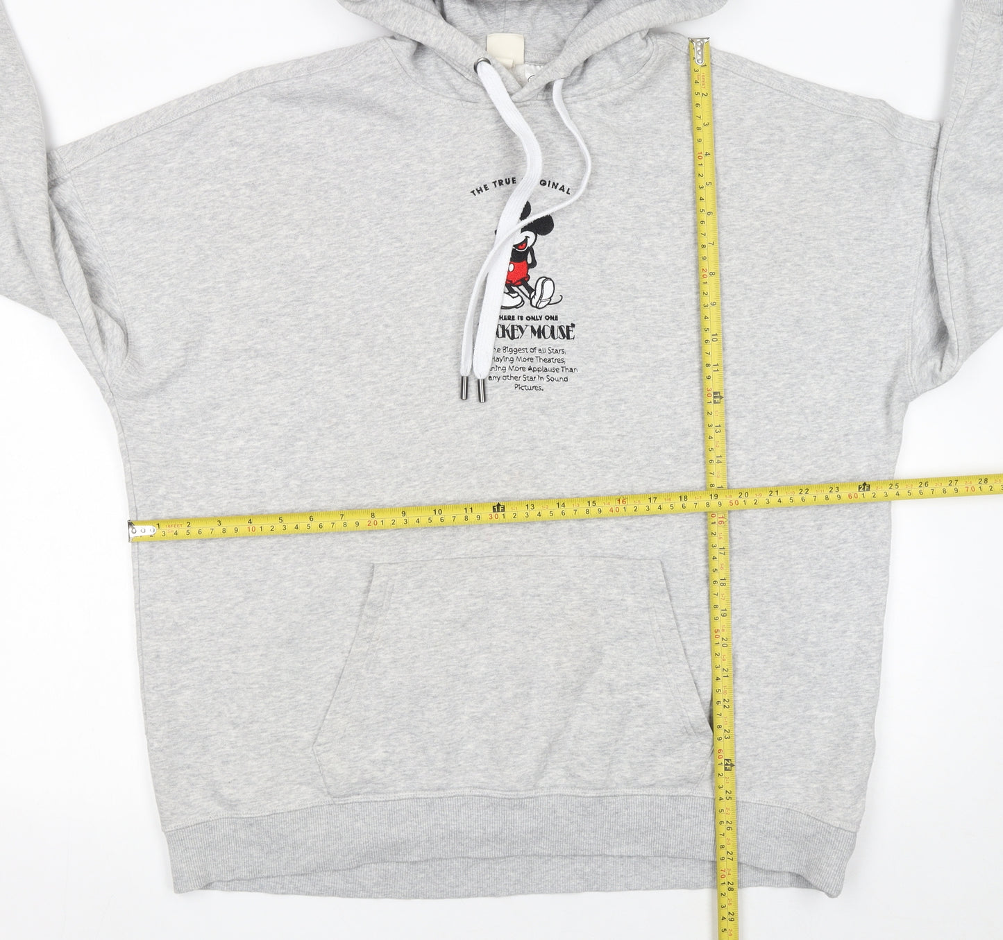 Disney Women Grey Mickey Mouse Pullover Hoodie Size Small