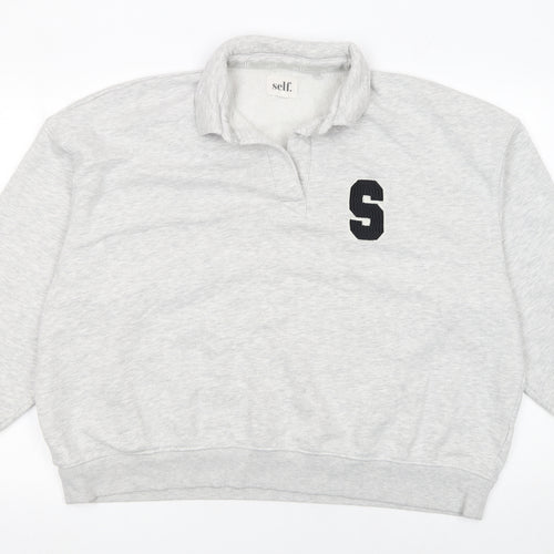 Next Women’s Grey Collared Sweatshirt XL Cotton Blend Pullover