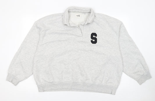 Next Women’s Grey Collared Sweatshirt XL Cotton Blend Pullover