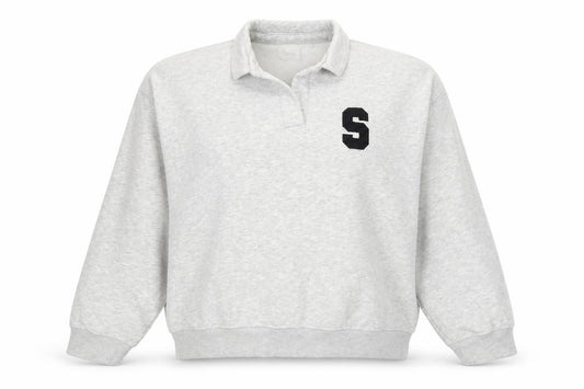 Front view of Next Women’s Grey Collared Sweatshirt XL Cotton Blend Pullover
