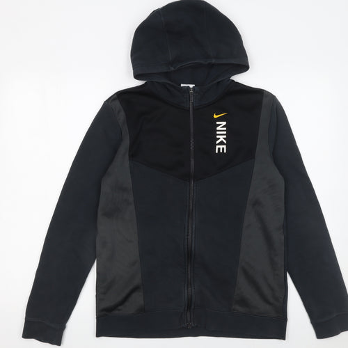 Nike Boys Black XL Full Zip Hoodie Colourblock Sports Jacket