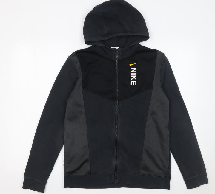 Nike Boys Black XL Full Zip Hoodie Colourblock Sports Jacket