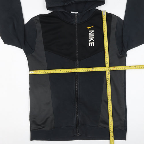 Nike Boys Black XL Full Zip Hoodie Colourblock Sports Jacket