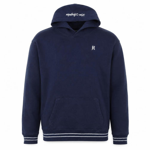 Hollister Men's Blue Pullover Hoodie L Fleece Logo Sweatshirt