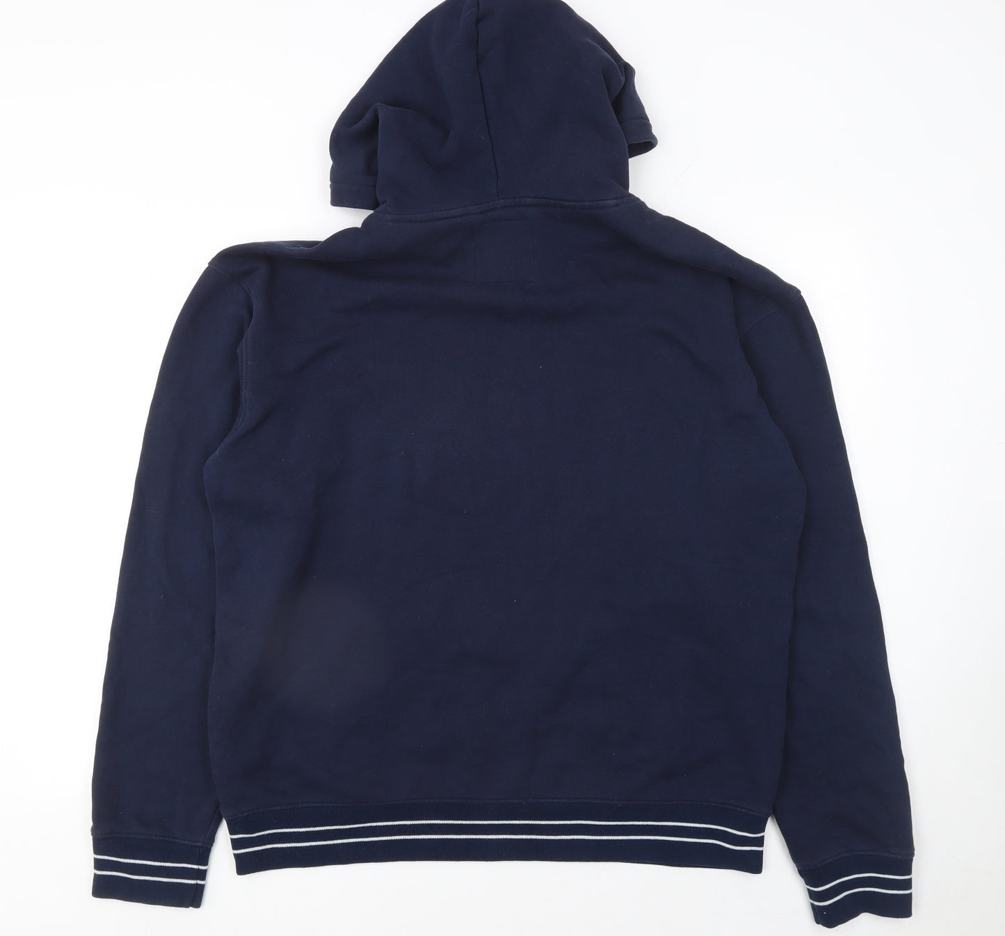 Hollister Men's Blue Pullover Hoodie L Fleece Logo Sweatshirt
