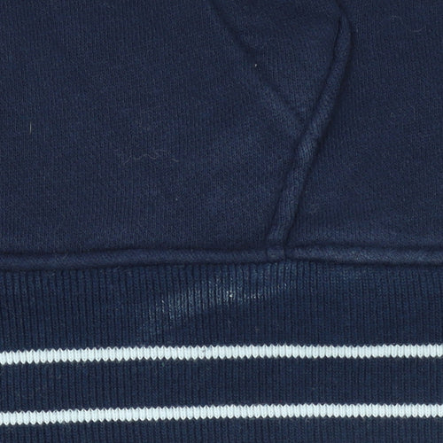 Hollister Men's Blue Pullover Hoodie L Fleece Logo Sweatshirt