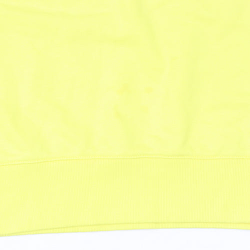 Champion Women Yellow Crew Neck Pullover Sweatshirt Size L Cotton Blend