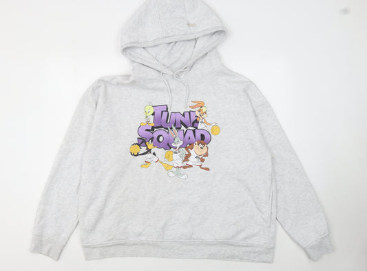 Space Jam A New Legacy Women’s Grey XL Pullover Hoodie Bugs Bunny Tune Squad