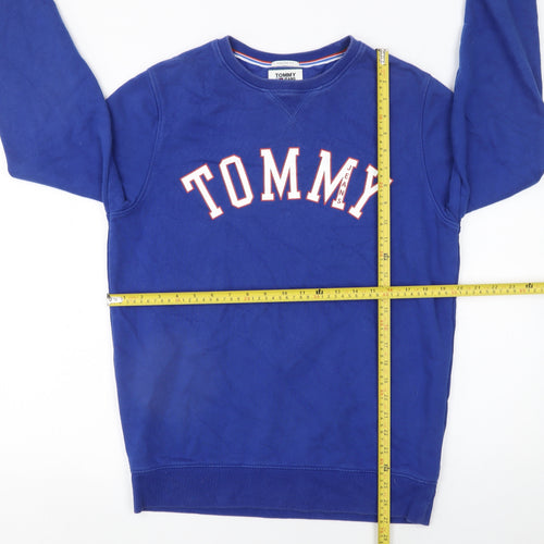Tommy Jeans Men's Blue Regular Fit Cotton Crew Neck Sweatshirt M