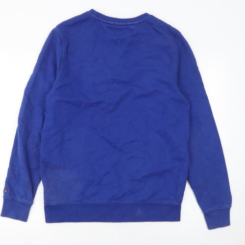 Tommy Jeans Men's Blue Regular Fit Cotton Crew Neck Sweatshirt M
