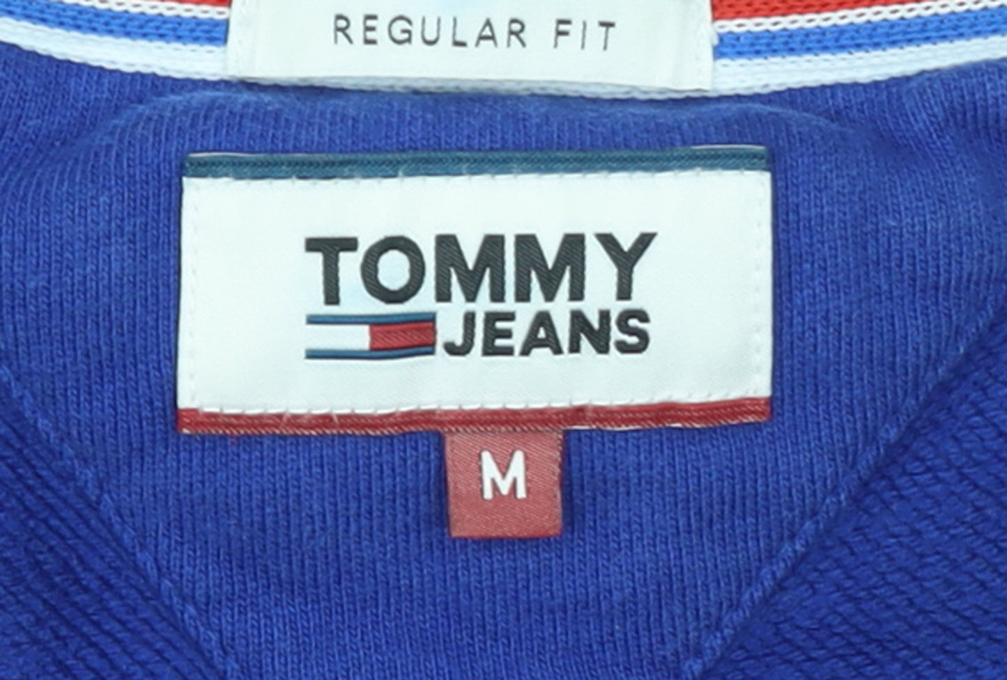 Tommy Jeans Men's Blue Regular Fit Cotton Crew Neck Sweatshirt M