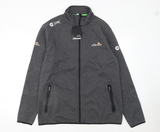 Ellesse Men's Grey L Track Jacket Full Zip JD Gyms Logo Sportswear