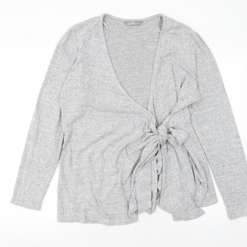 George Maternity Grey Knit Tie Front V-Neck Cardigan Size 14
