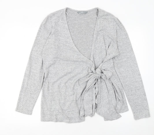 George Maternity Grey Knit Tie Front V-Neck Cardigan Size 14