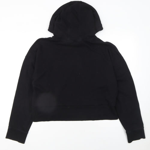 DKNY Sport Women's Black Cropped Hoodie Size L Cotton Blend
