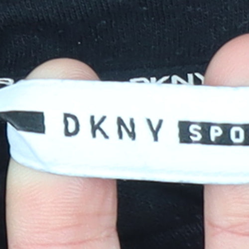 DKNY Sport Women's Black Cropped Hoodie Size L Cotton Blend