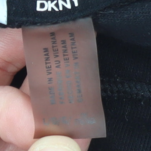 DKNY Sport Women's Black Cropped Hoodie Size L Cotton Blend