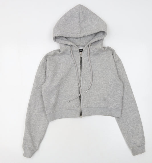 PrettyLittleThing Women Grey Full Zip Hoodie Small