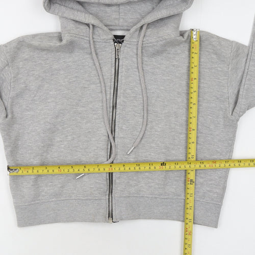 PrettyLittleThing Women Grey Full Zip Hoodie Small