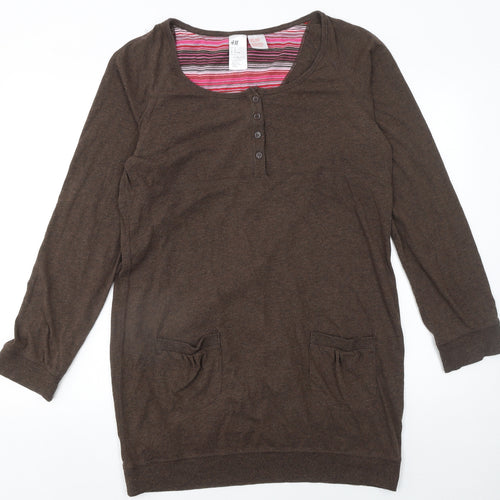 H&M Womens Brown 3/4 Sleeve T-Shirt Dress Size 12