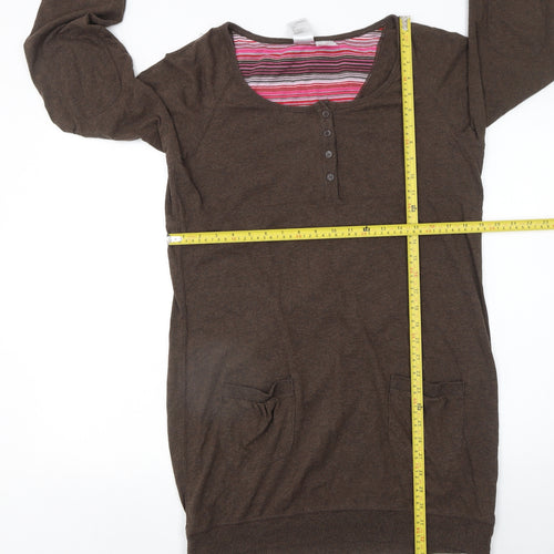 H&M Womens Brown 3/4 Sleeve T-Shirt Dress Size 12