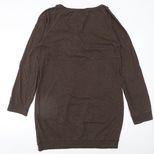 H&M Womens Brown 3/4 Sleeve T-Shirt Dress Size 12