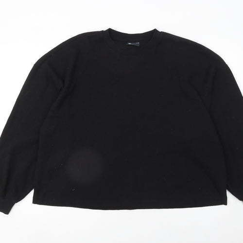 ASOS DESIGN Women's Black Crew Neck Long Sleeve Pullover Jumper Size M