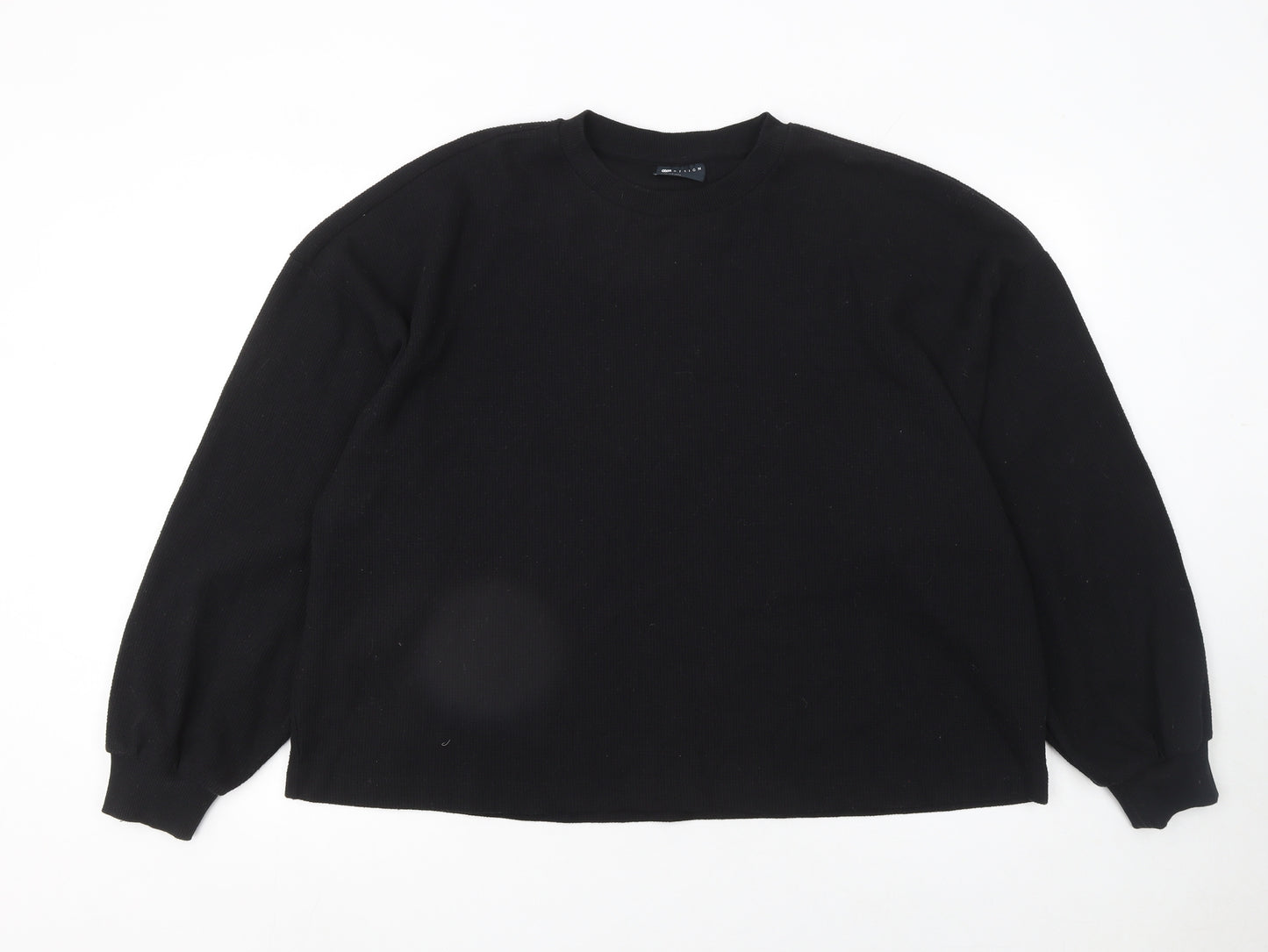 ASOS DESIGN Women's Black Crew Neck Long Sleeve Pullover Jumper Size M