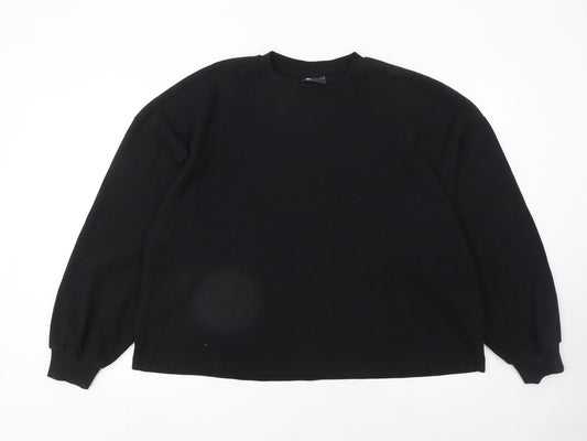 ASOS DESIGN Women's Black Crew Neck Long Sleeve Pullover Jumper Size M