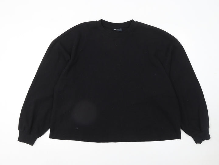 ASOS DESIGN Women's Black Crew Neck Long Sleeve Pullover Jumper Size M