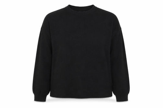Front view of ASOS DESIGN Women's Black Crew Neck Long Sleeve jumper, size M
