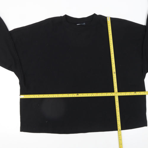 ASOS DESIGN Women's Black Crew Neck Long Sleeve Pullover Jumper Size M