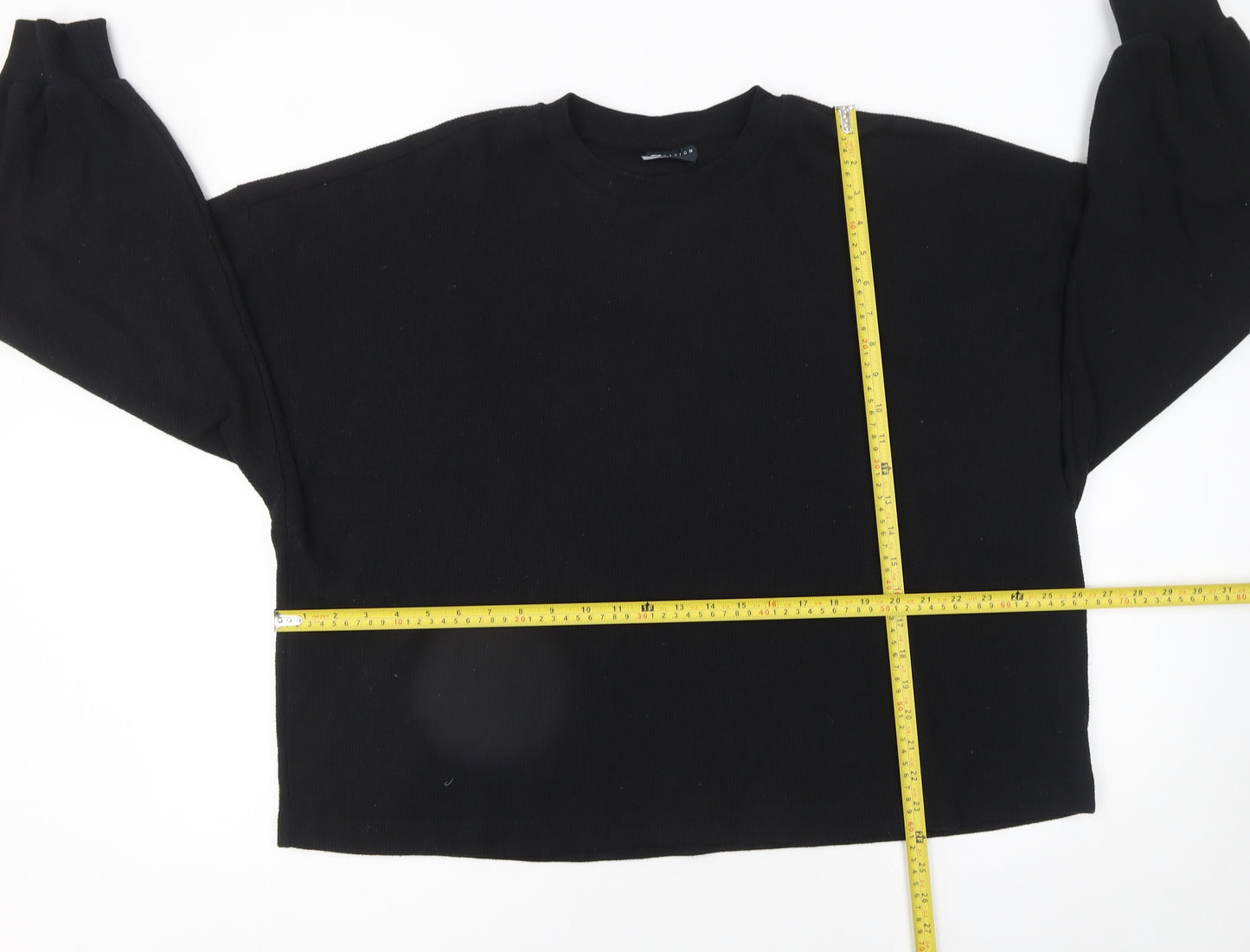 ASOS DESIGN Women's Black Crew Neck Long Sleeve Pullover Jumper Size M