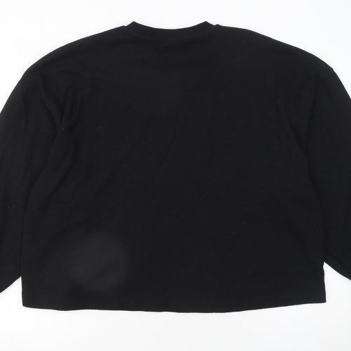 ASOS DESIGN Women's Black Crew Neck Long Sleeve Pullover Jumper Size M